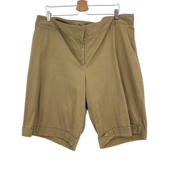 Lane Bryant Khaki Bermuda Shorts Size 22 womens plus twill bottoms - Picture 3 of 5